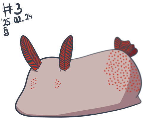 pink sea bunny (slug) drawing instead of a rabbit